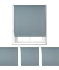 Relaxdays 4x Verdunkelungsrollo In Grau - (B)120 X (H)165 Cm