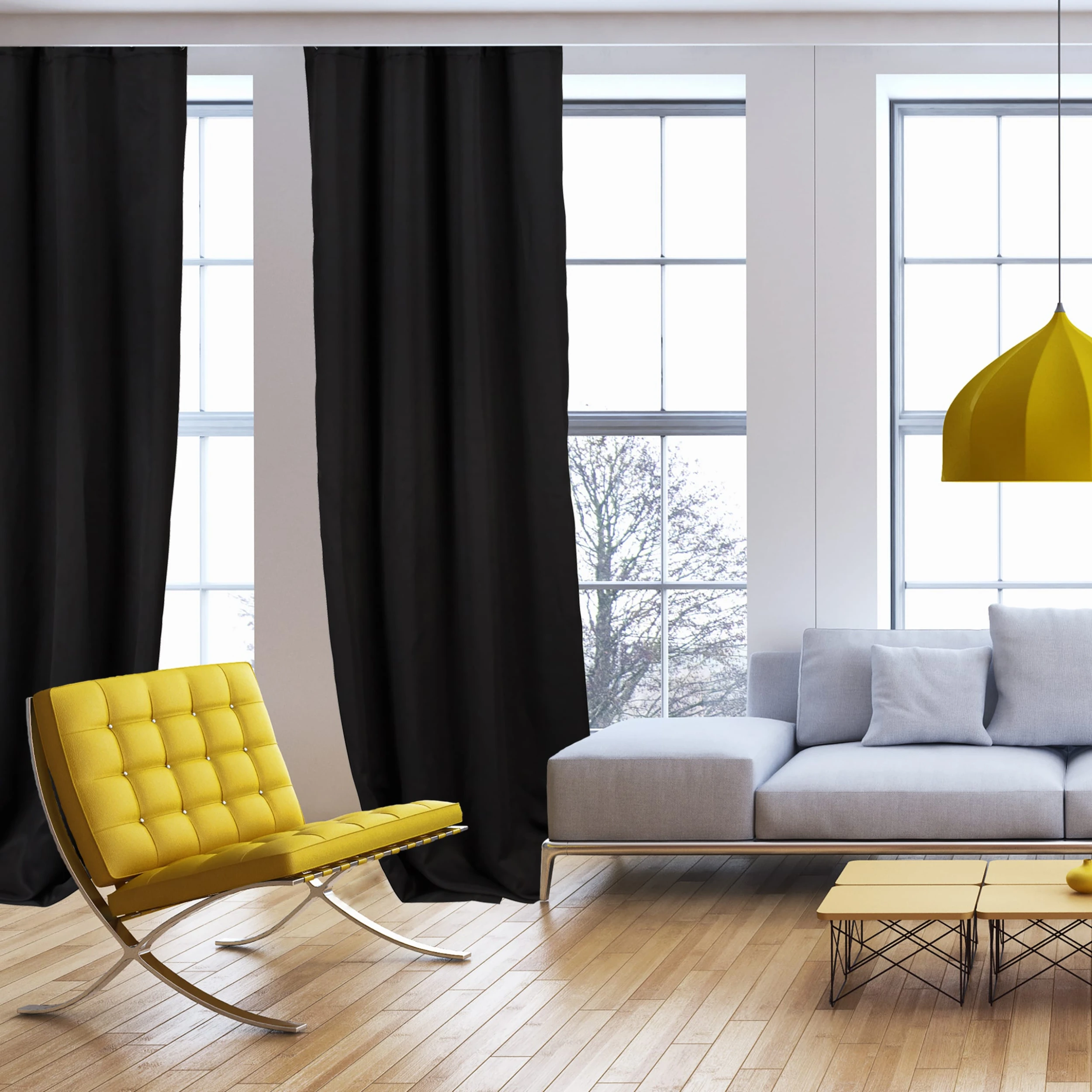 Relaxdays 6 X Vorhang In Schwarz - (B)135 X (H)245 Cm 2 Relaxdays 6 X Vorhang In Schwarz - (B)135 X (H)245 Cm – Bild 2