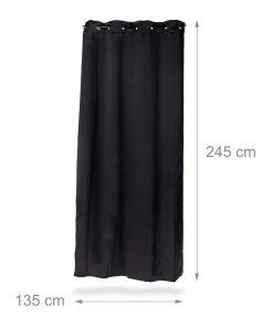 Relaxdays 6 X Vorhang In Schwarz - (B)135 X (H)245 Cm 11 Relaxdays 6 X Vorhang In Schwarz - (B)135 X (H)245 Cm -Relaxdays Verkaufsshop relaxdays 6 x vorhang in schwarz b 135 x h 245 cm 3