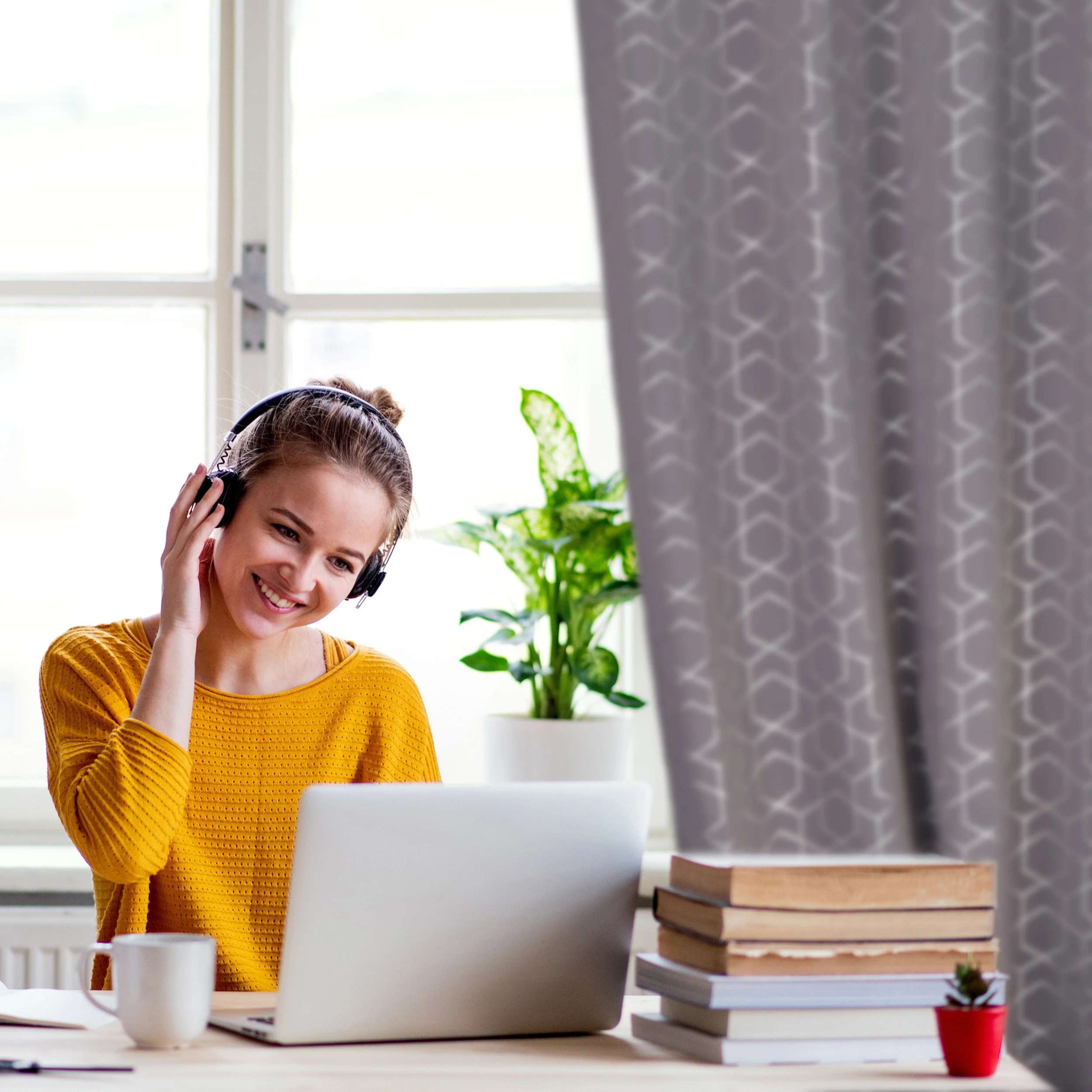 Relaxdays 8 X Vorhang "Muster" In Grau/ Silber - (B)135 X (H)90 Cm 3 Relaxdays 8 X Vorhang "Muster" In Grau/ Silber - (B)135 X (H)90 Cm – Bild 3