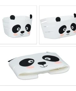 Relaxdays Aufbewahrungskorb "Panda" In Weiß/ Schwarz - (B)27 X (H)24 X (T)18 Cm -Relaxdays Verkaufsshop relaxdays aufbewahrungskorb panda in weiss schwarz b 27 x h 24 x t 18 cm 5