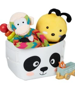 Relaxdays Aufbewahrungskorb "Panda" In Weiß/ Schwarz - (B)27 X (H)24 X (T)18 Cm -Relaxdays Verkaufsshop relaxdays aufbewahrungskorb panda in weiss schwarz b 27 x h 24 x t 18 cm 7