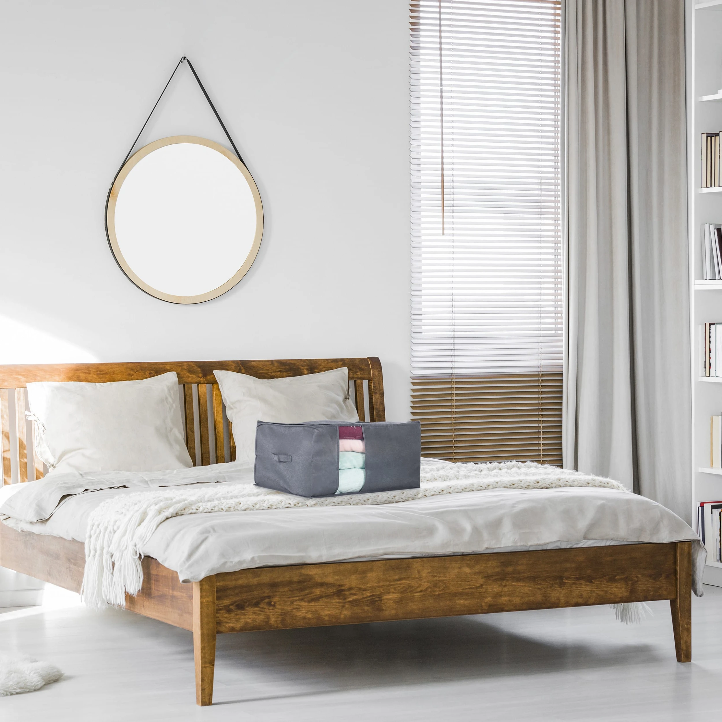 Relaxdays Aufbewahrungstasche In Grau - (B)60 X (H)30 X (T)45 Cm 2 Relaxdays Aufbewahrungstasche In Grau - (B)60 X (H)30 X (T)45 Cm – Bild 2