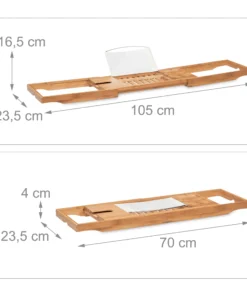 Relaxdays Badewannenablage In Natur/ Weiß - (B)105 X (H)16,5 X (T)23,5 Cm -Relaxdays Verkaufsshop relaxdays badewannenablage in natur weiss b 105 x h 16 5 x t 23 5 cm 3