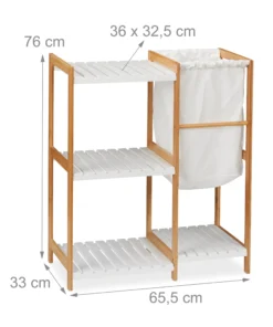 Relaxdays Badregal In Natur/Weiß - (B)65,5 X (H)76 X (T)33 Cm -Relaxdays Verkaufsshop relaxdays badregal in natur weiss b 65 5 x h 76 x t 33 cm 3