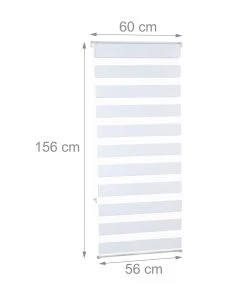 Relaxdays Doppelrollo In Weiß - (B)60 X (H)160 Cm -Relaxdays Verkaufsshop relaxdays doppelrollo in weiss b 60 x h 160 cm 3