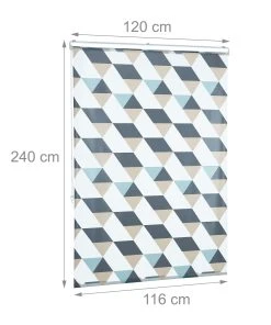 Relaxdays Duschrollo Triangle In Bunt - (B)120 X (H)240 Cm -Relaxdays Verkaufsshop relaxdays duschrollo triangle in bunt b 120 x h 240 cm 3