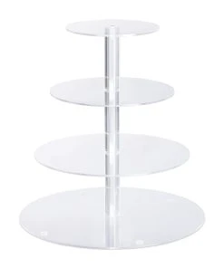 Relaxdays Etagere In Transparent - (H)31,5 X Ø30 Cm