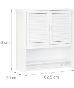 Relaxdays Hängeschrank In Weiß - (B)62 X (H)66 X (T)20 Cm -Relaxdays Verkaufsshop relaxdays hangeschrank in weiss b 62 x h 66 x t 20 cm 3