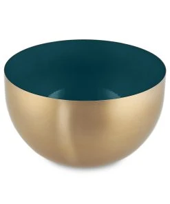 Relaxdays Salatschüssel In Grün/ Gold - Ø 15 Cm