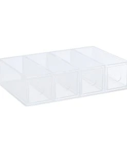 Relaxdays Schubladenbox In Transparent - (B)25 X (H)6 X (T)17,5 Cm