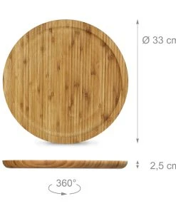 Relaxdays Servierplatte In Natur - Ø 33 Cm -Relaxdays Verkaufsshop relaxdays servierplatte in natur o 33 cm 3