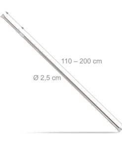 Relaxdays Teleskopstange In Silber - 110 - 200 Cm -Relaxdays Verkaufsshop relaxdays teleskopstange in silber 110 200 cm 3