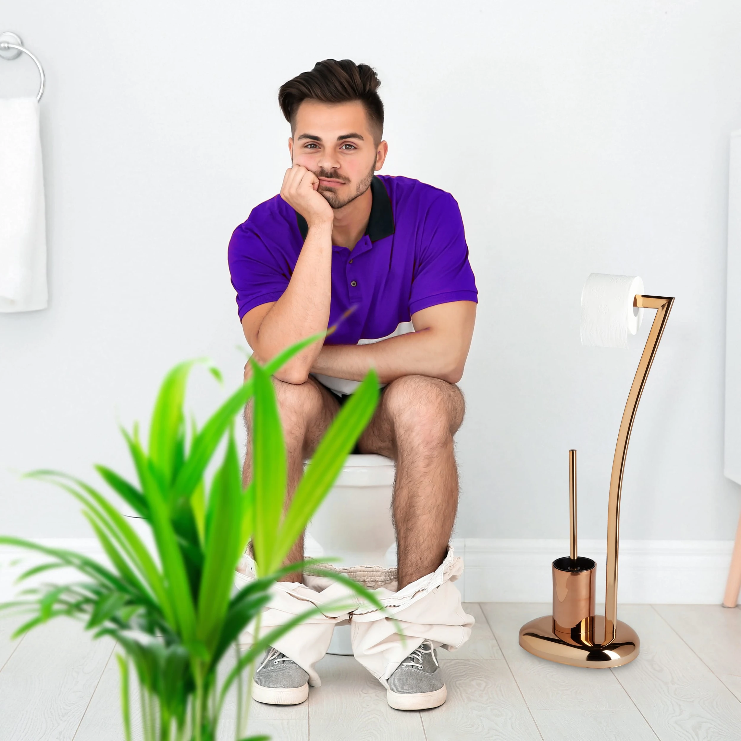 Relaxdays WC Garnitur In Kupfer - (B)21 X (H)75 X (T)26 Cm 3 Relaxdays WC Garnitur In Kupfer - (B)21 X (H)75 X (T)26 Cm – Bild 3