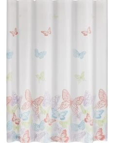RIDDER Duschvorhang Folie Papillon Semit-transparent / Multicolor 180x200 Cm