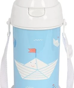 Safta Trinkflasche Schiffchen, Automatische Öffnung, Inkl. Halm, 500 Ml