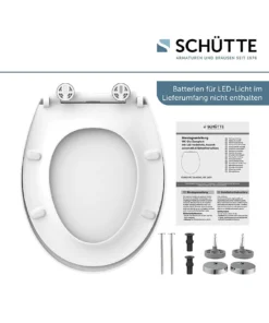Schütte LED-WC-Sitz Mit Absenkautomatik In Weiß -Relaxdays Verkaufsshop schutte led wc sitz mit absenkautomatik in weiss 2