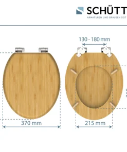 Schütte Nachhaltiger WC Sitz BAMBUS Mit Absenkautomatik - (L) 42 X (B) 37 X (H) 5 Cm -Relaxdays Verkaufsshop schutte nachhaltiger wc sitz bambus mit absenkautomatik l 42 x b 37 x h 5 cm 4