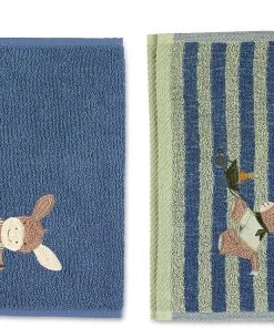 Sterntaler Kinderhandtücher Emmilius, 2er Set, Mittelblau
