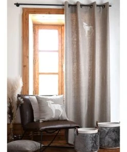 STOF France Ösengardine "Buissiere" In Grau - (L)260 X (B)140 Cm -Relaxdays Verkaufsshop stof france osengardine buissiere in grau l 260 x b 140 cm 3