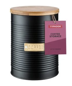 Typhoon OTTO Vorratsbehälter Kaffee, Schwarz, 1,4 Liter -Relaxdays Verkaufsshop typhoon otto vorratsbehalter kaffee schwarz 1 4 liter 1