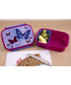 Undercover Brotzeitdose "Butterfly" In Pink/ Hellblau - (L)18 X (B)13,5 X (T)6 Cm -Relaxdays Verkaufsshop undercover brotzeitdose butterfly in pink hellblau l 18 x b 13 5 x t 6 cm 2