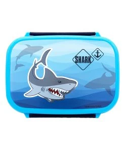 Undercover Brotzeitdose "Shark Alarm" In Blau - (L)18 X (B)13,5 X (T)6 Cm