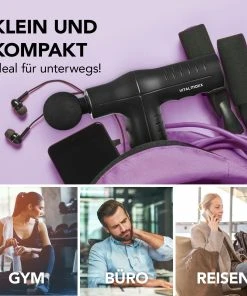 VITALmaxx Mini-Massage Gun Smart Grip - Schwarz -Relaxdays Verkaufsshop vitalmaxx vitalmaxx mini massage gun smart grip schwarz 3