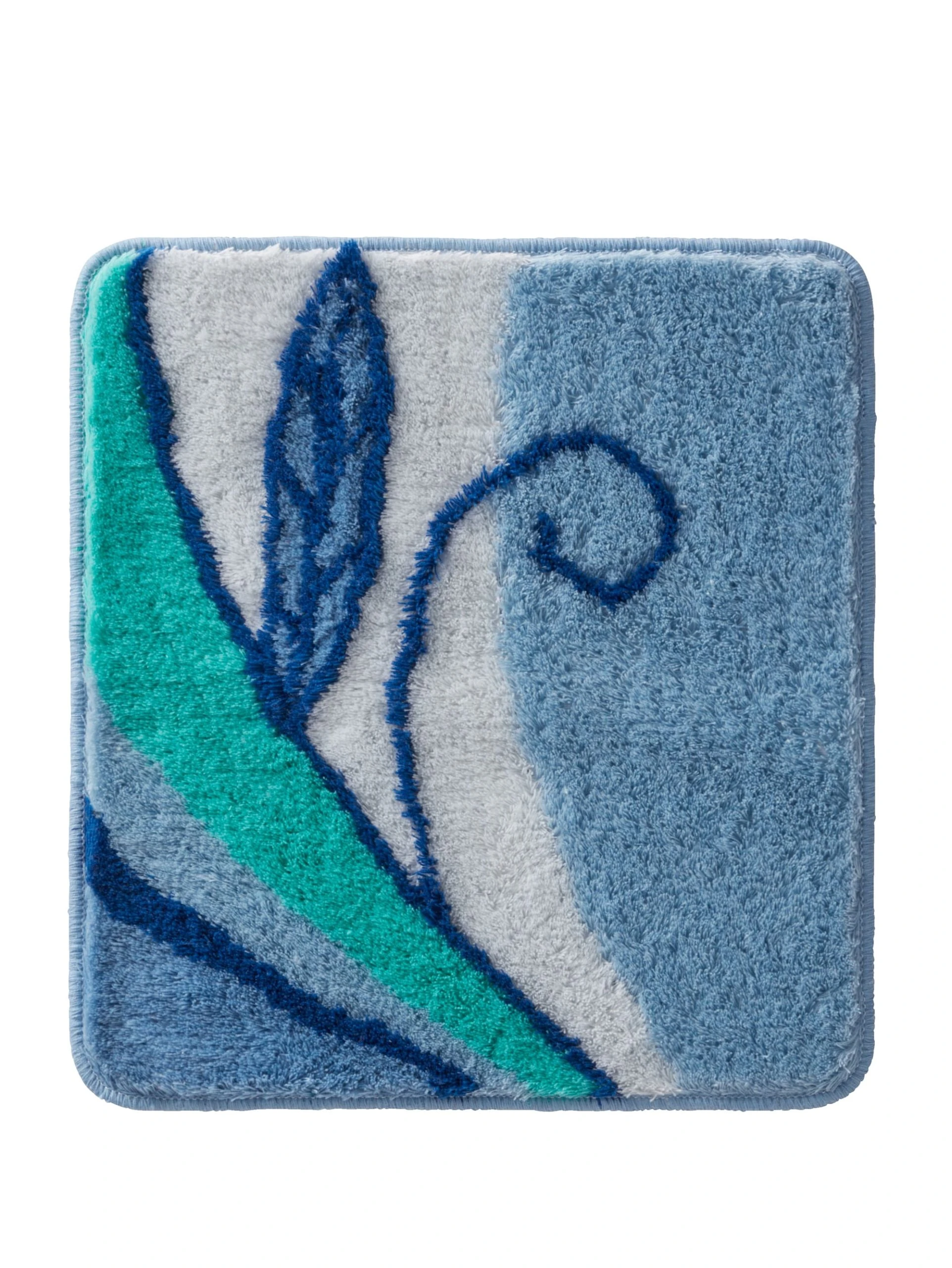 Webschatz Badematte Rund 'Aspen 2.0' In Blau 2 Webschatz Badematte Rund 'Aspen 2.0' In Blau – Bild 2