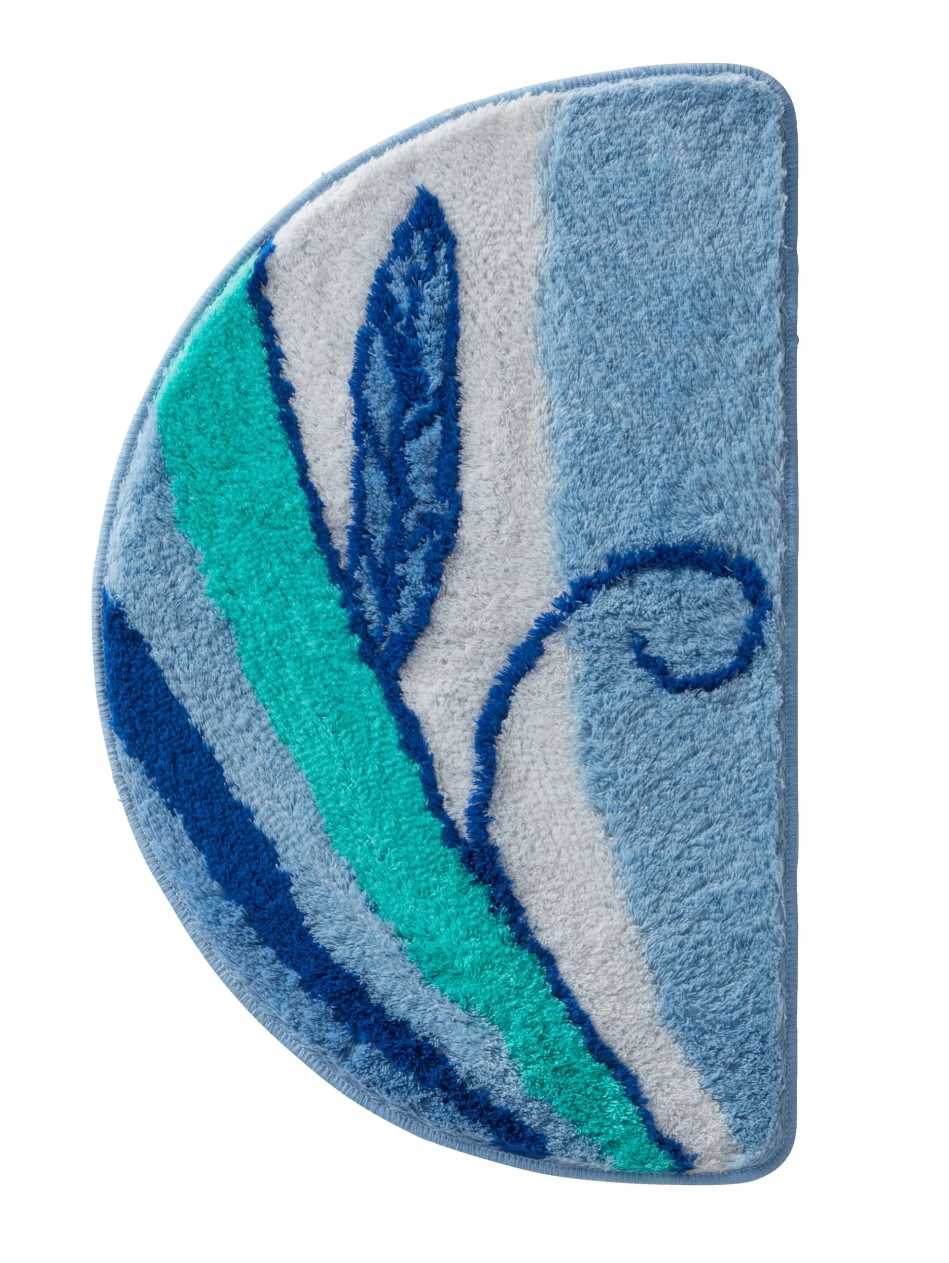 Webschatz Badematte Rund 'Aspen 2.0' In Blau 4 Webschatz Badematte Rund 'Aspen 2.0' In Blau – Bild 4