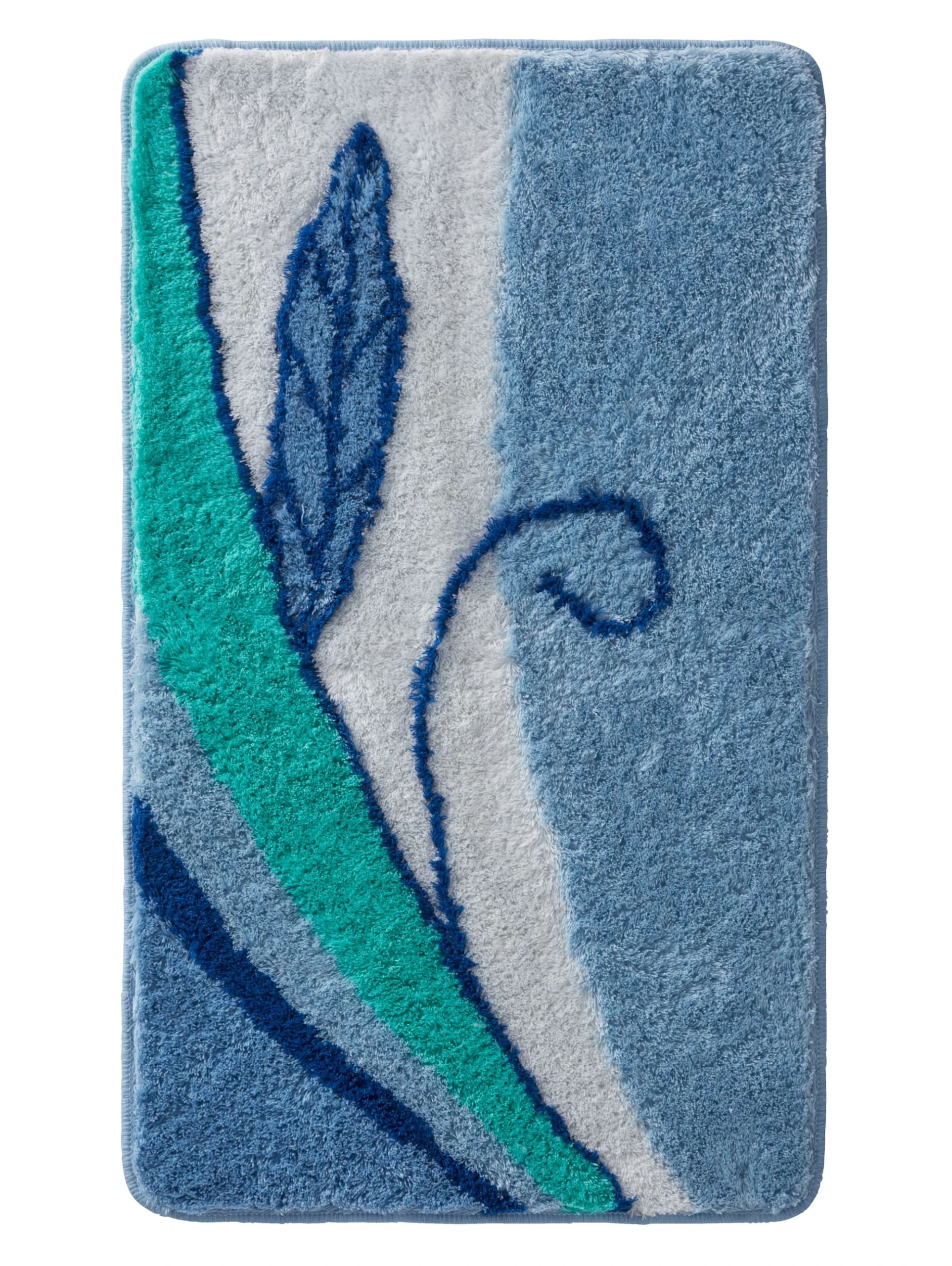 Webschatz Badematte Rund 'Aspen 2.0' In Blau 1 Webschatz Badematte Rund 'Aspen 2.0' In Blau