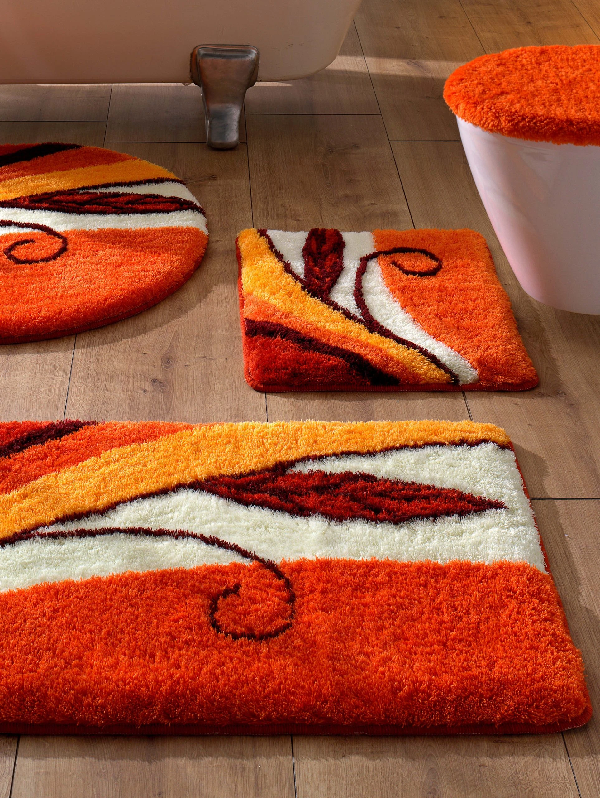 Webschatz Badematte Rund 'Aspen 2.0' In Terracotta 2 Webschatz Badematte Rund 'Aspen 2.0' In Terracotta – Bild 2