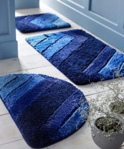 Webschatz Badematte Rund 'Qualitz' In Blau -Relaxdays Verkaufsshop webschatz badematte rund qualitz in blau 2 scaled