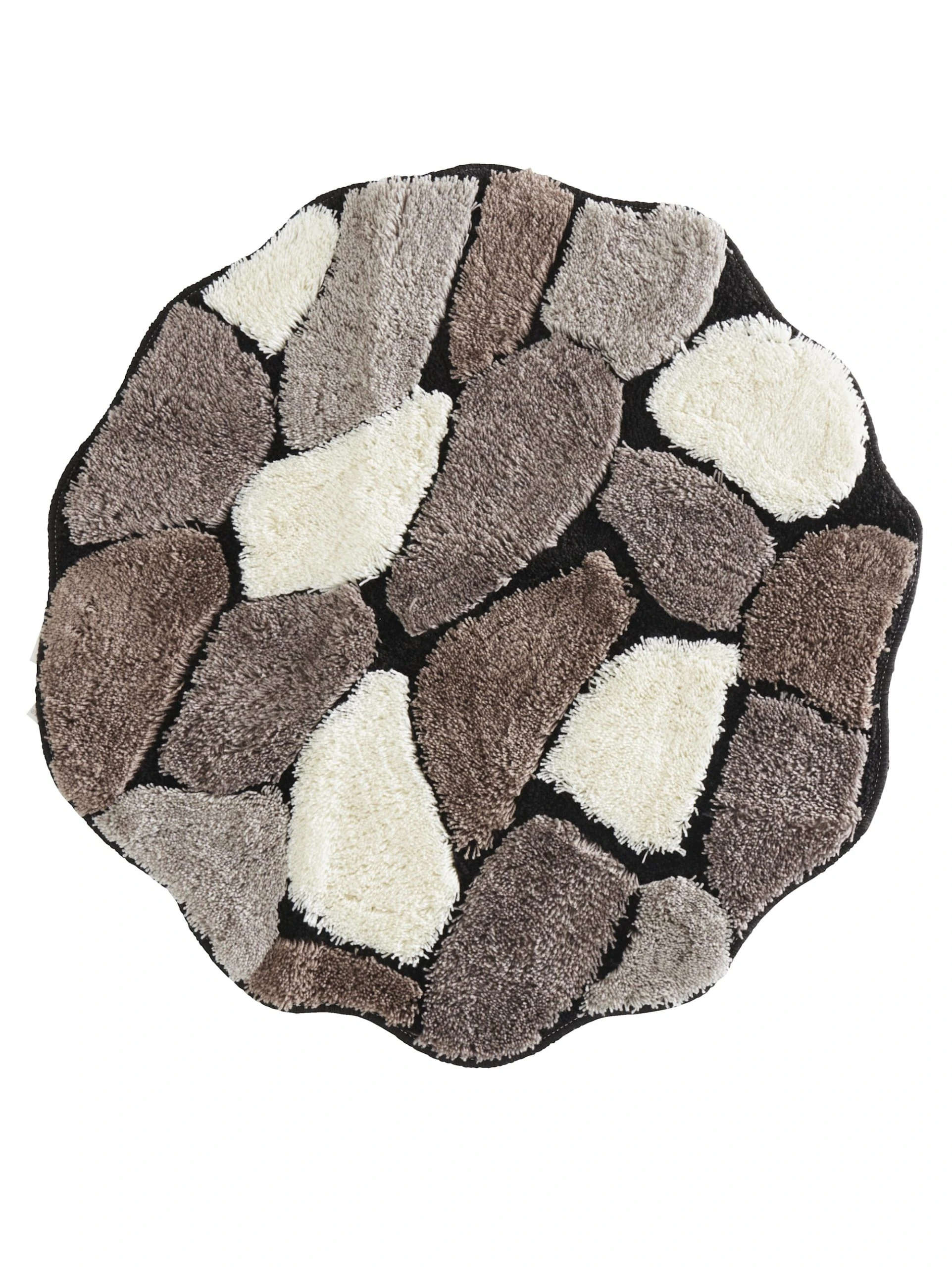 Webschatz Badematte Rund 'Stone' In Grau 4 Webschatz Badematte Rund 'Stone' In Grau – Bild 4