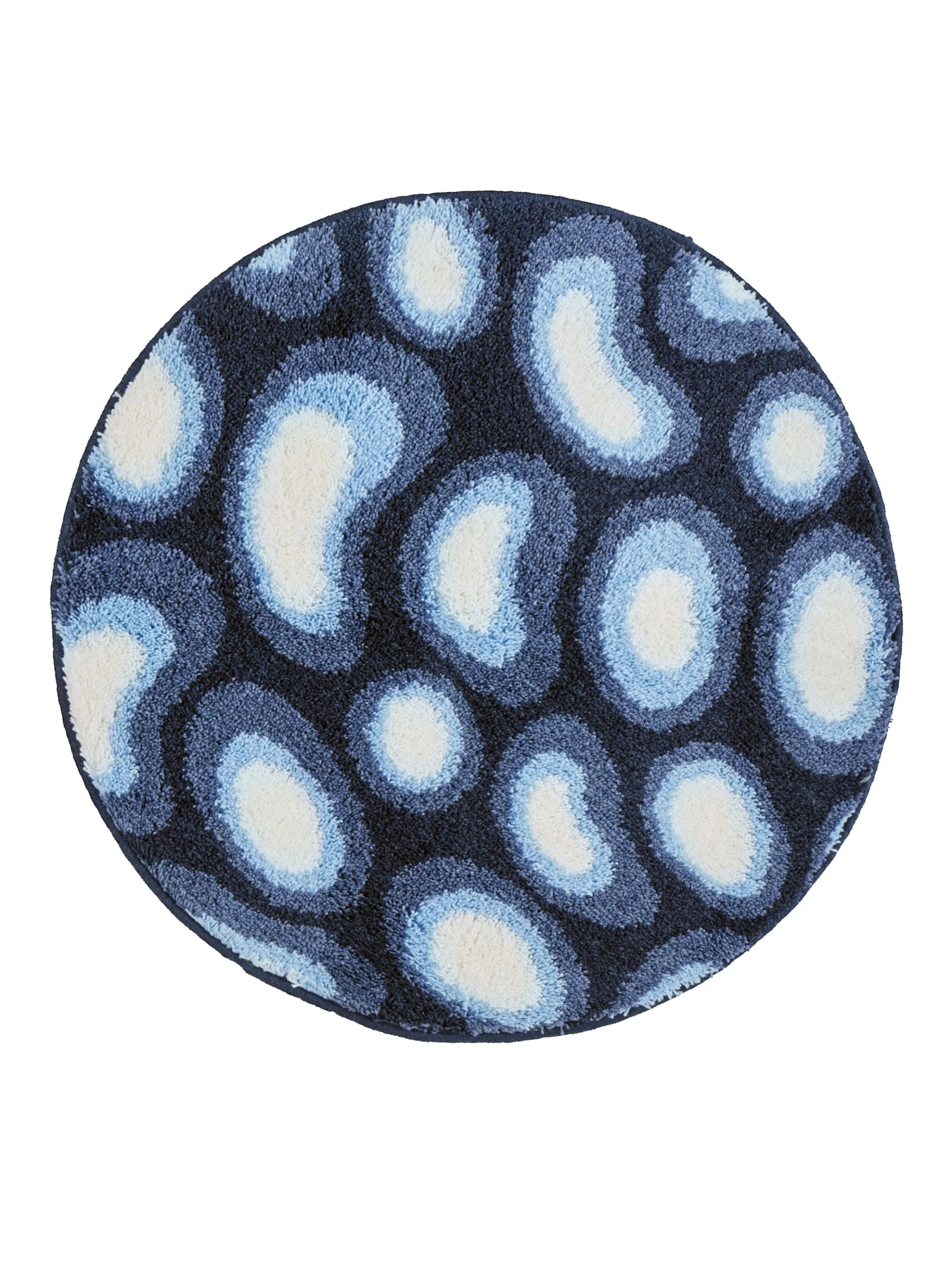 Webschatz Badematte Rund 'Tokio' In Blau 3 Webschatz Badematte Rund 'Tokio' In Blau – Bild 3