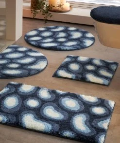Webschatz Badematte Rund 'Tokio' In Blau