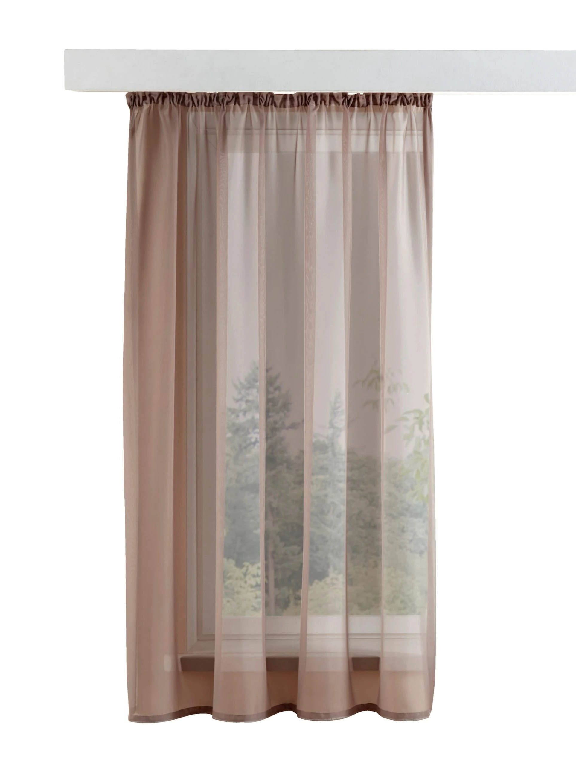 Webschatz Dekogardine "Karla" In Taupe 1 Webschatz Dekogardine "Karla" In Taupe