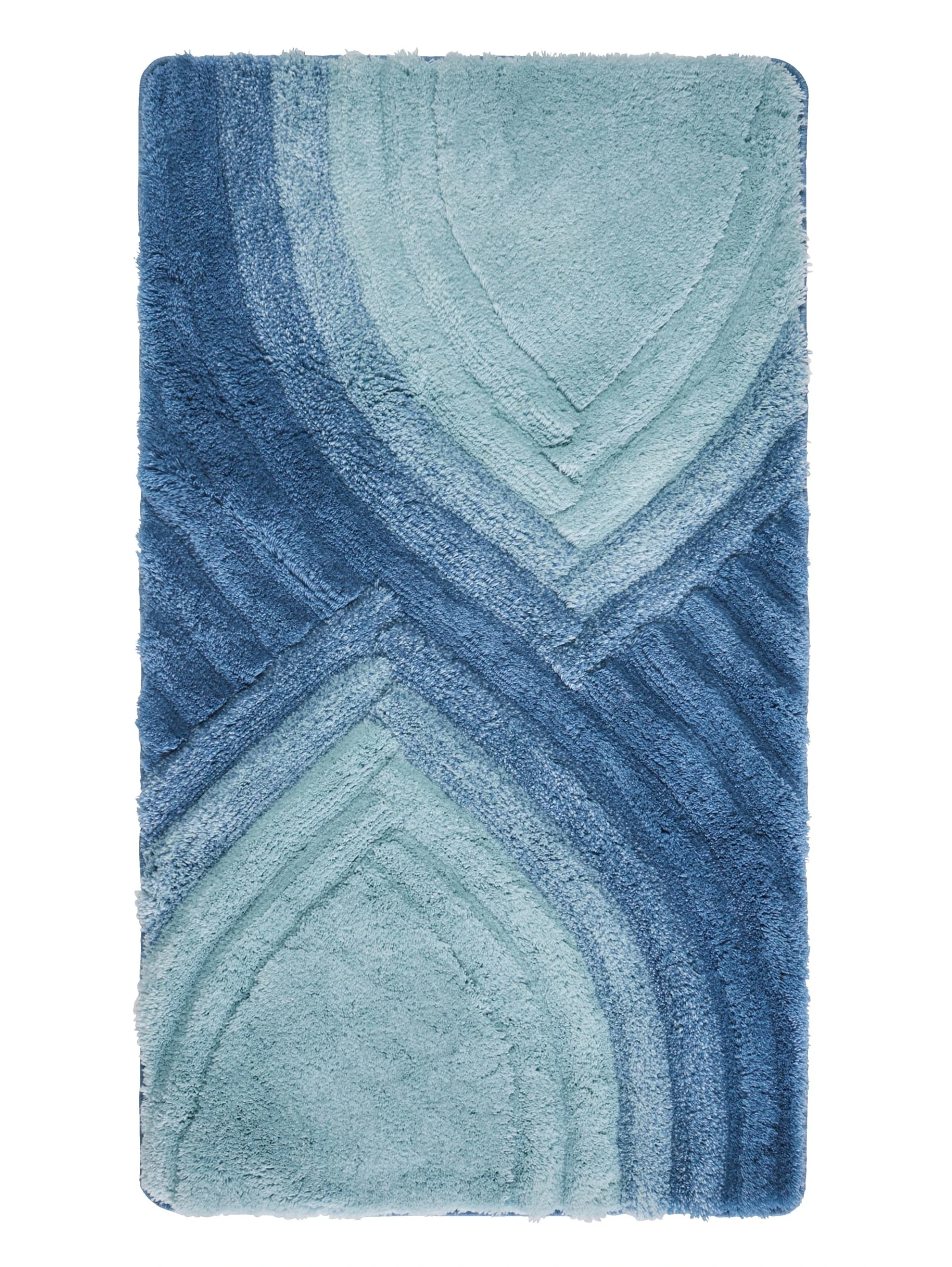 Webschatz Duschvorlage Halbrund 'Stella' In Blau 2 Webschatz Duschvorlage Halbrund 'Stella' In Blau – Bild 2