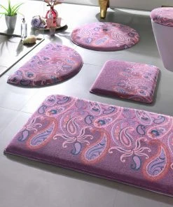 Webschatz Duschvorlage Halbrund `Verona` Mit Memory Schaum In Lila