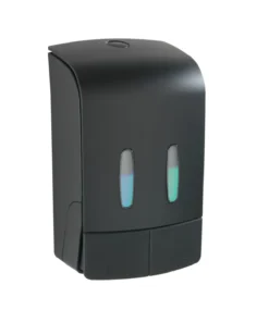 Wenko 2-Kammer Desinfektionsmittel- Und Seifenspender Tartas Schwarz In Schwarz