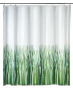 Wenko Anti-Schimmel Duschvorhang Nature In Weiß, Grün
