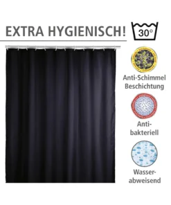 Wenko Anti-Schimmel Duschvorhang Uni Black In Schwarz 16 Wenko Anti-Schimmel Duschvorhang Uni Black In Schwarz -Relaxdays Verkaufsshop wenko anti schimmel duschvorhang uni black in schwarz 2