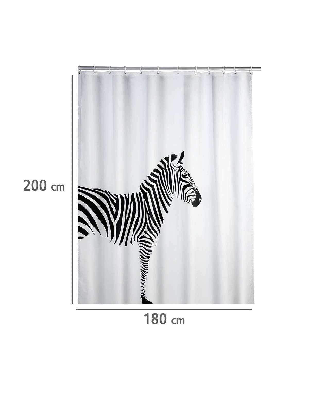 Wenko Anti-Schimmel Duschvorhang Wild In Weiß, Schwarz 12 Wenko Anti-Schimmel Duschvorhang Wild In Weiß, Schwarz – Bild 12