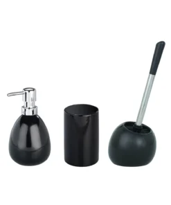 Wenko Bad-Accessoire-Set Polaris Black 3-teilig Keramik In Schwarz -Relaxdays Verkaufsshop wenko bad accessoire set polaris black 3 teilig keramik in schwarz 5