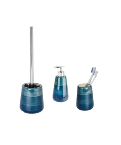 Wenko Bad-Accessoires Set Pottery Petrol 3-teilig In Petrol