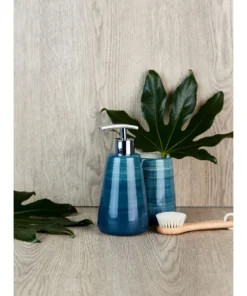 Wenko Bad-Accessoires Set Pottery Petrol 3-teilig In Petrol -Relaxdays Verkaufsshop wenko bad accessoires set pottery petrol 3 teilig in petrol 5