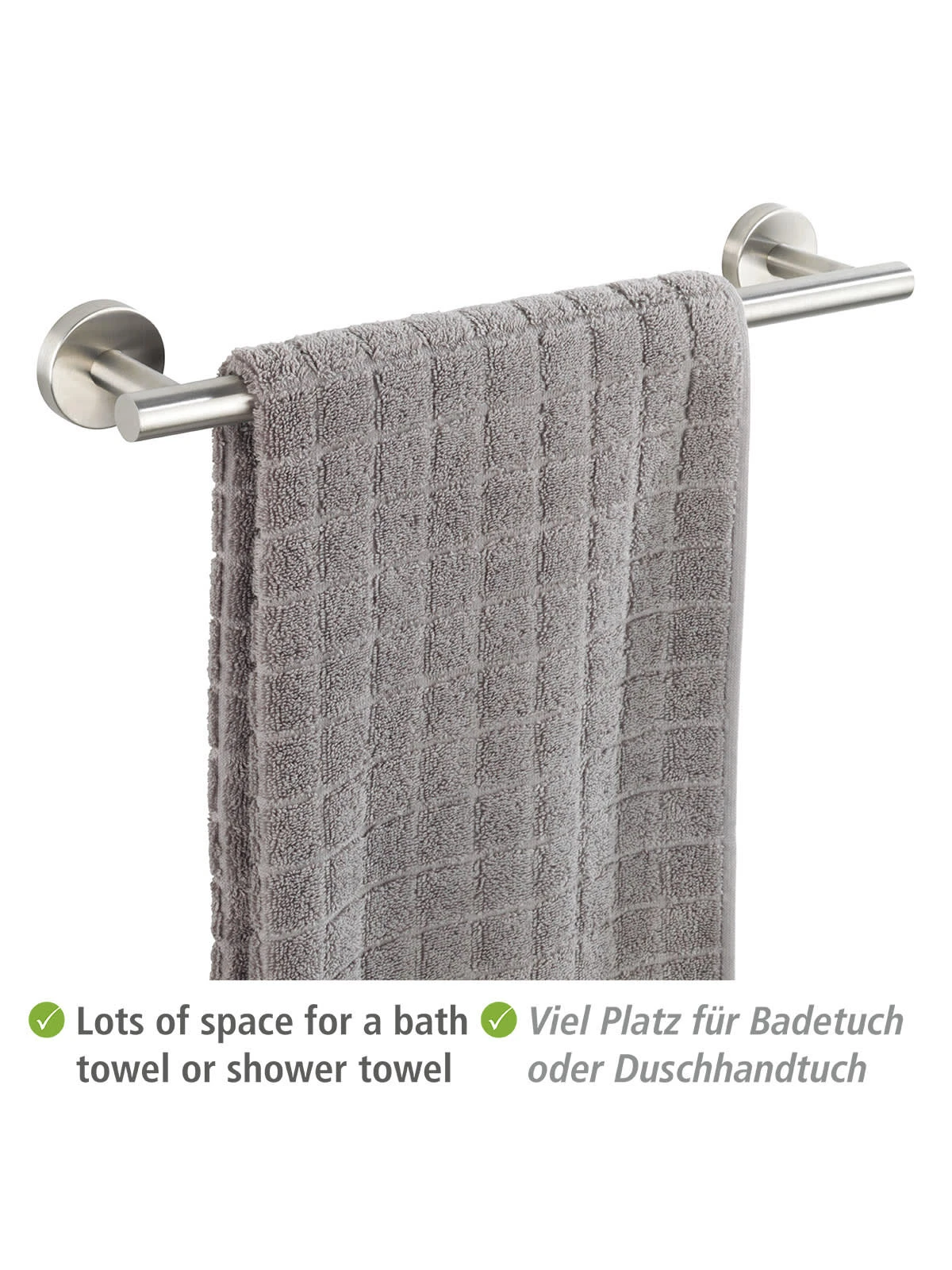 Wenko Badetuchstange Bosio Edelstahl Matt 4 Wenko Badetuchstange Bosio Edelstahl Matt – Bild 4