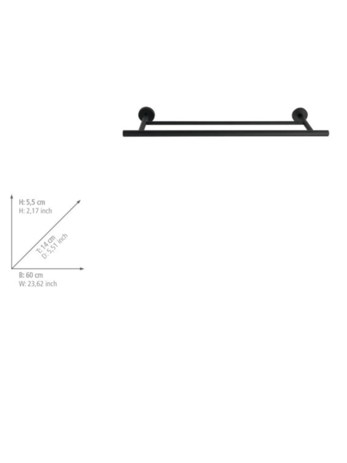 Wenko Badetuchstange Duo Bosio Edelstahl Black Matt 9 Wenko Badetuchstange Duo Bosio Edelstahl Black Matt – Bild 9