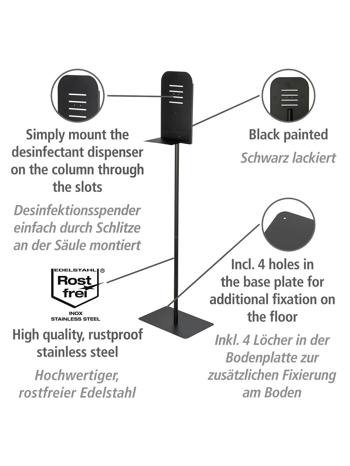 Wenko Desinfektions-Ständer Groß In Schwarz 2 Wenko Desinfektions-Ständer Groß In Schwarz – Bild 2