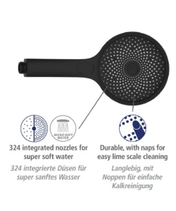 Wenko Duschkopf Softwater Schwarz Matt In Schwarz -Relaxdays Verkaufsshop wenko duschkopf softwater schwarz matt in schwarz 2